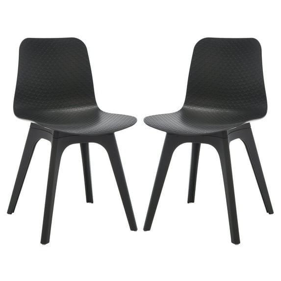SAFAVIEH Couture Damiano Classic PP Solid Dining Side Chair, Black (Set of 2)