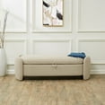 thumbnail image 1 of SAFAVIEH Couture Danianna Solid Boucle Contemporary Bench with Storage, Oatmeal, 1 of 8