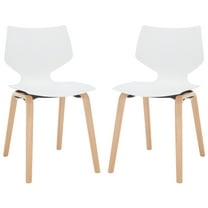 SAFAVIEH Couture Darnel Natural PP Solid Dining Side Chair, White/Natural (Set of 2)