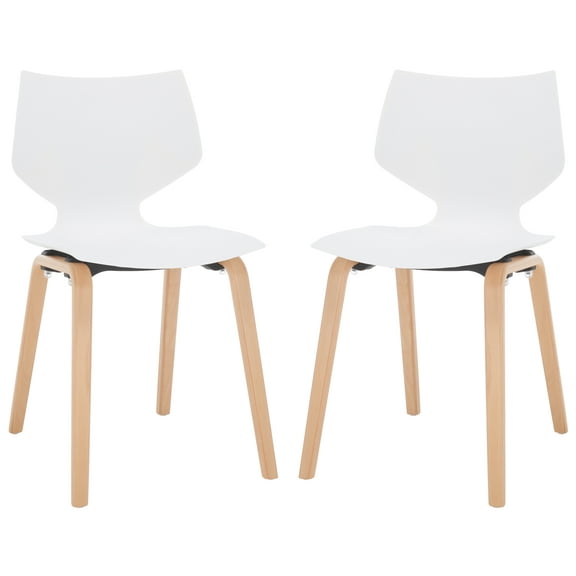 SAFAVIEH Couture Darnel Natural PP Solid Dining Side Chair, White/Natural (Set of 2)