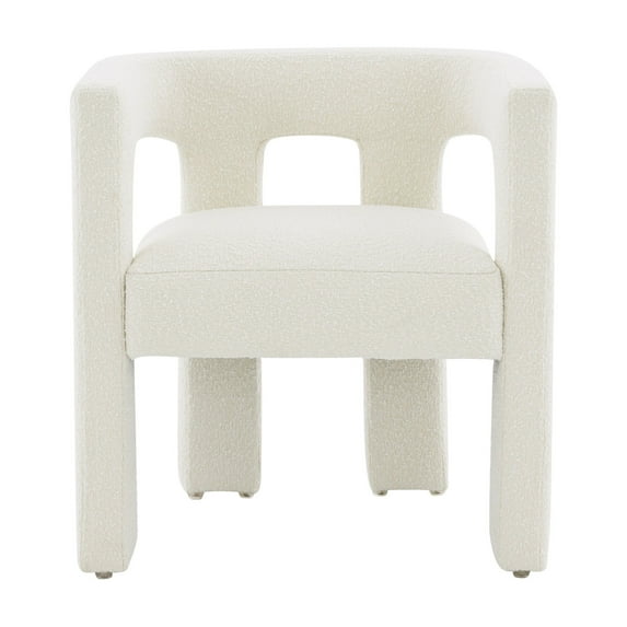 SAFAVIEH Couture Deandre Contemporary Boucle Solid Dining Chair, Ivory