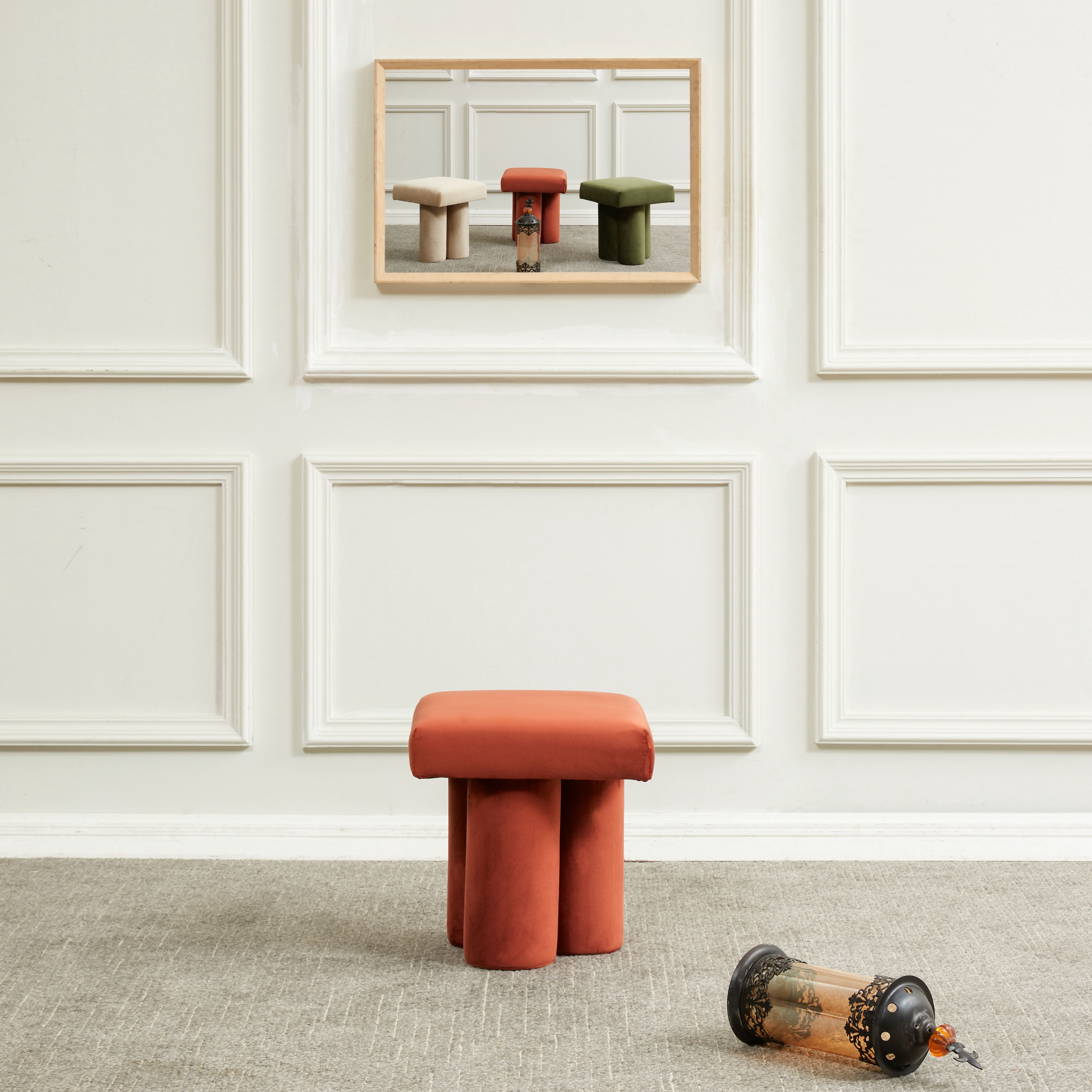 Rust Colored Ottoman SAFAVIEH Couture Deangelo Modern Velvet Ottoman, Rust - Walmart.com