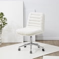 thumbnail image 1 of SAFAVIEH Couture Decolin Boucle Mid Back Swivel Desk Chair, Ivory/Silver, 1 of 7