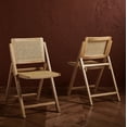 thumbnail image 1 of SAFAVIEH Couture Desiree Modern Cane Solid Folding Dining Chair, Natural (Set of 2), 1 of 17