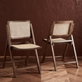 thumbnail image 1 of SAFAVIEH Couture Desiree Modern Cane Solid Folding Dining Chair, Walnut/Natural (Set of 2), 1 of 14