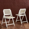 thumbnail image 1 of SAFAVIEH Couture Desiree Modern Cane Solid Folding Dining Chair, White/Natural (Set of 2), 1 of 15