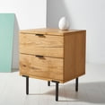 thumbnail image 1 of SAFAVIEH Couture Elizabella Industrial Nightstand with 2 Drawers, Oak/Antique Brass, 1 of 16