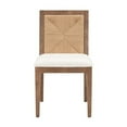thumbnail image 1 of SAFAVIEH Couture Emilio Modern Linen Solid Dining Chair, Walnut/Natural (Set of 2), 1 of 5