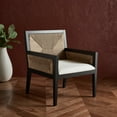 thumbnail image 1 of SAFAVIEH Couture Emilio Modern Oak Woven Accent Chair, Black/Natural, 1 of 13
