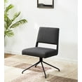 thumbnail image 1 of SAFAVIEH Couture Emmeline Leather Mid Back Swivel Office Chair, Slate Grey/Black, 1 of 7