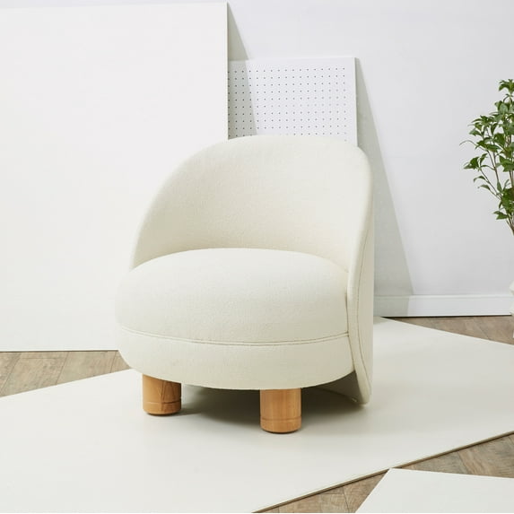 SAFAVIEH Couture Gracelyn Modern Boucle Solid Accent Chair, Ivory/Natural