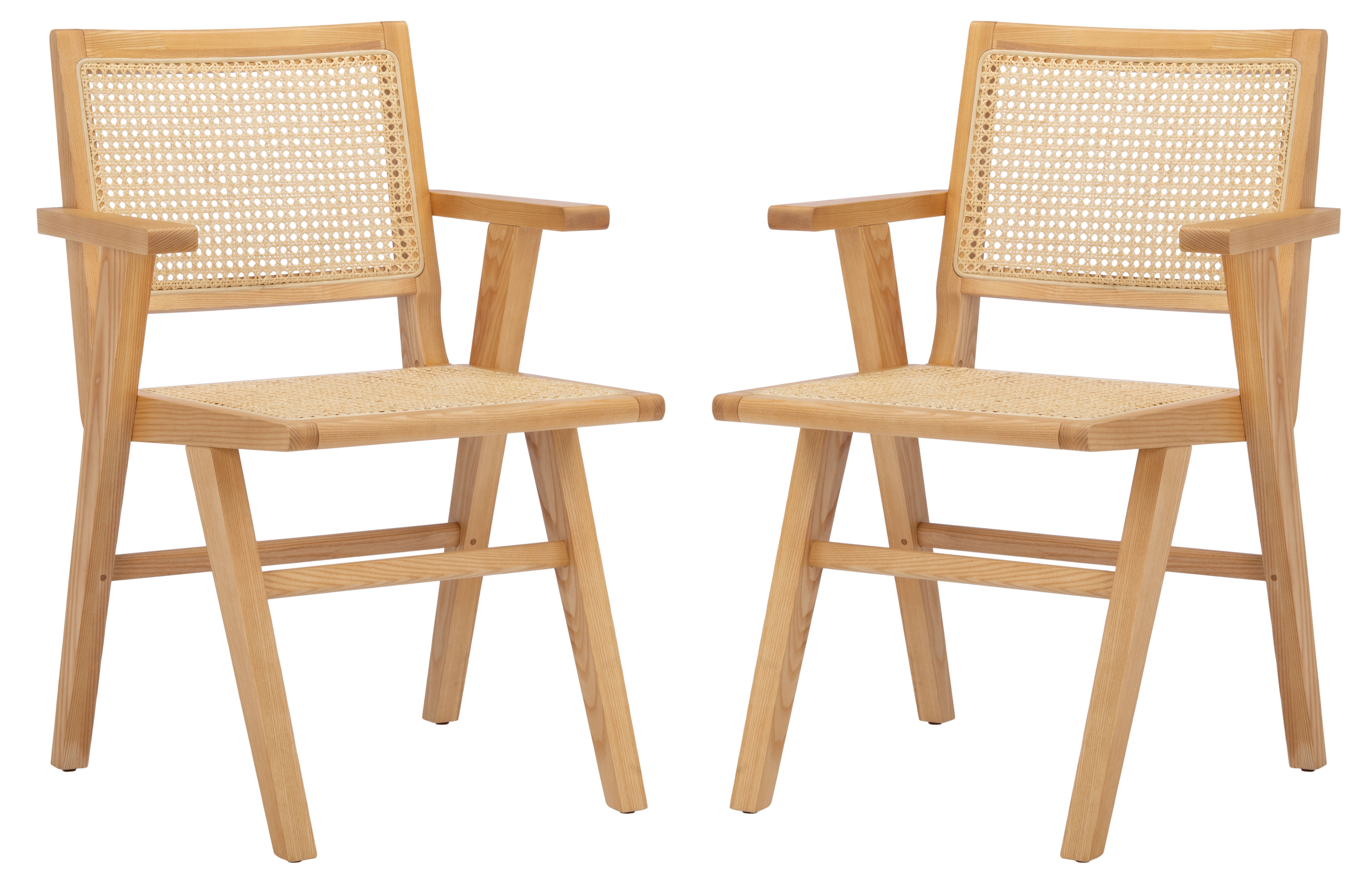 Coastal Elegance Black Rattan and Cane 23" Armchair