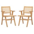 thumbnail image 1 of SAFAVIEH Couture Hattie Coastal Cane Solid Dining Armchair, Natural (Set of 2), 1 of 12