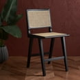 thumbnail image 1 of SAFAVIEH Couture Hattie Square Mid Back Counter Stool, Black/Natural, 1 of 12