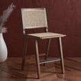 thumbnail image 1 of SAFAVIEH Couture Hattie Square Mid Back Counter Stool, Walnut/Natural, 1 of 13