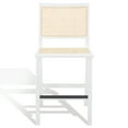 thumbnail image 1 of SAFAVIEH Couture Hattie Square Mid Back Counter Stool, White/Natural, 1 of 13