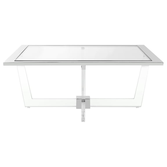 SAFAVIEH Couture Hermina Contemporary Acrylic Coffee Table, Silver