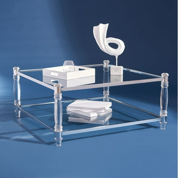 SAFAVIEH Couture Isabelle Contemporary Acrylic Coffee Table, Silver