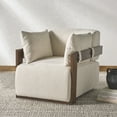 thumbnail image 1 of SAFAVIEH Couture Ivybella Modern Chenille Solid Armchair, Ivory/Dark Brown, 1 of 12