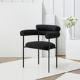 thumbnail image 1 of SAFAVIEH Couture Jaslene Modern Linen Solid Dining Chair, Black/Black, 1 of 10