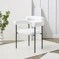 thumbnail image 1 of SAFAVIEH Couture Jaslene Modern Linen Solid Dining Chair, White/Black, 1 of 13