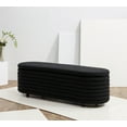 thumbnail image 1 of SAFAVIEH Couture Jaymie Solid Boucle Modern Bench with Storage, Black/Black, 1 of 6