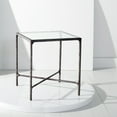 thumbnail image 1 of SAFAVIEH Couture Jessa Glam Glass Top Metal End Table, Black, 1 of 10