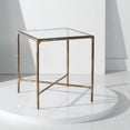 thumbnail image 1 of SAFAVIEH Couture Jessa Glam Glass Top Metal End Table, Brass, 1 of 8