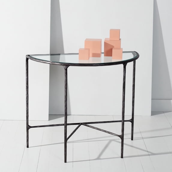 SAFAVIEH Couture Jessa Glam Metal Console Table, Black