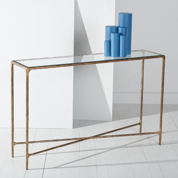 SAFAVIEH Couture Jessa Glam Metal Console Table, Brass