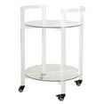 thumbnail image 1 of SAFAVIEH Couture Jules 2-Tier Glam Acrylic Bar Cart with Casters, Clear, 1 of 10