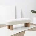thumbnail image 1 of SAFAVIEH Couture Katianna Solid Boucle Modern Bench, Ivory/Natural, 1 of 7