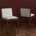 thumbnail image 1 of SAFAVIEH Couture Laycee Square Mid Back Bar Stool, Walnut/White (Set of 2), 1 of 14