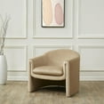thumbnail image 1 of SAFAVIEH Couture Laylette Modern Design Velvet Accent Chair, Light Brown, 1 of 8