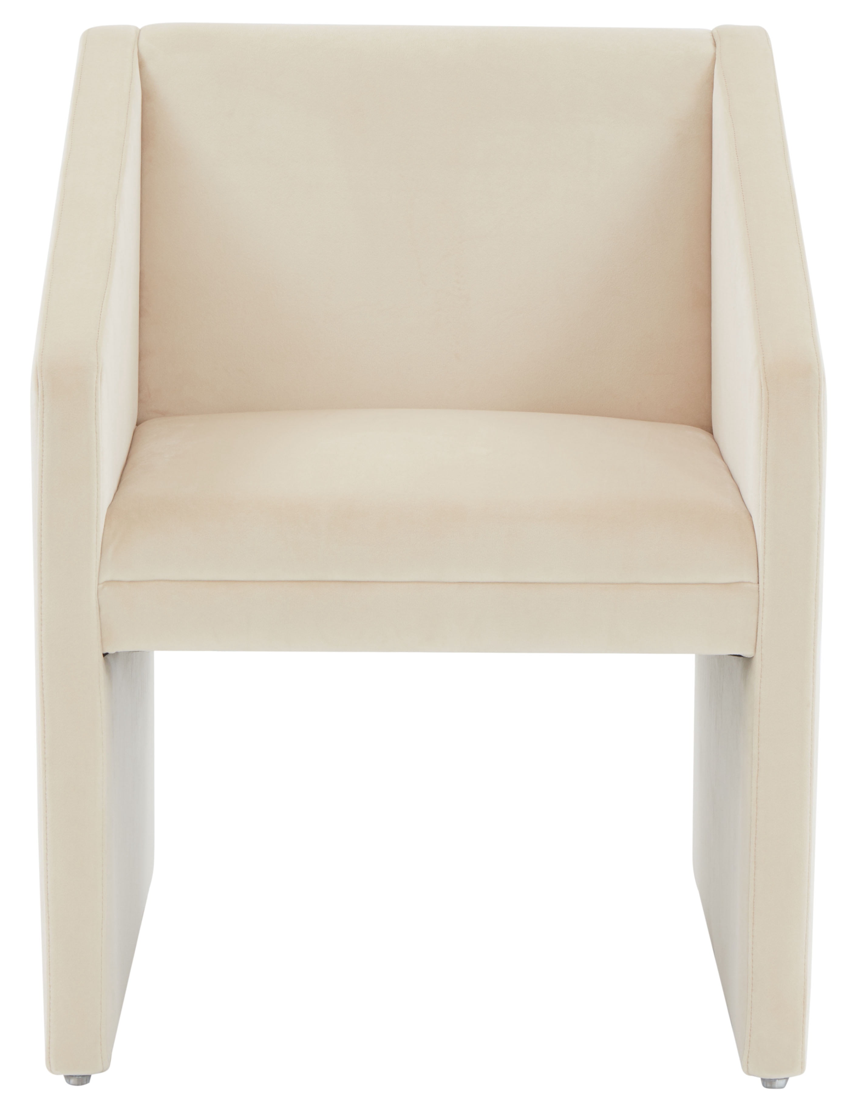 SAFAVIEH Couture Liandra Contemporay Velvet Solid Dining Armchair, Cream