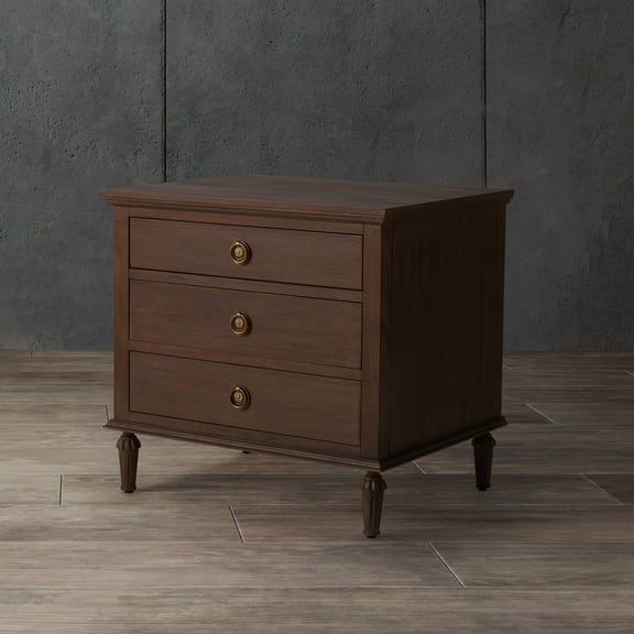 SAFAVIEH Couture Lisabet Contemporary Nightstand with 3 Drawers, Brown