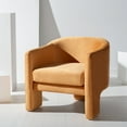 thumbnail image 1 of SAFAVIEH Couture Londyn Collection Modern Wood Fabric Solid Print Armchair, Pumpkin Orange, 1 of 13