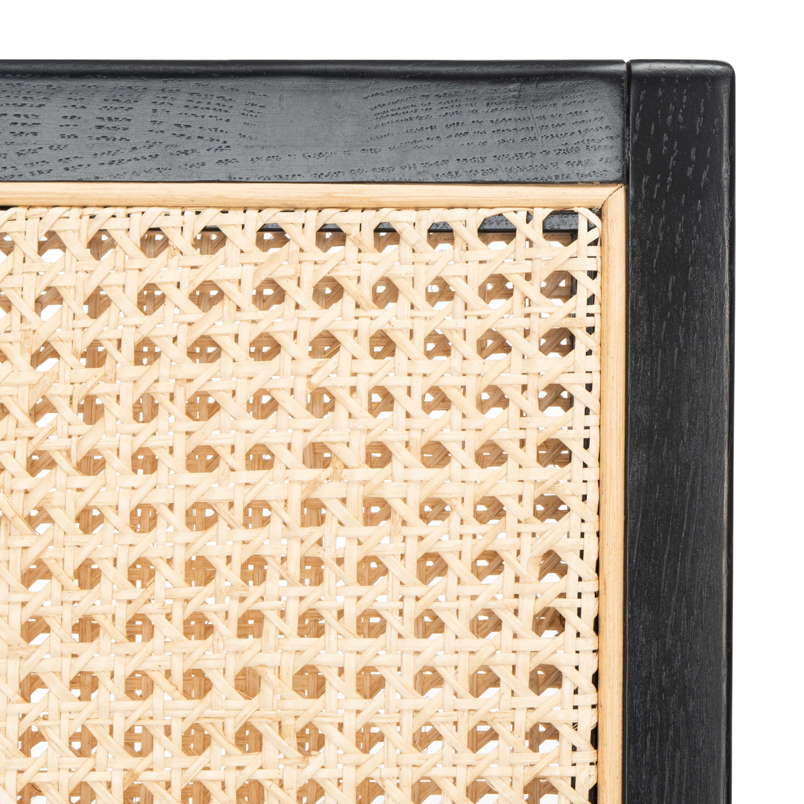 Malik Coastal Chic Black and Natural Rattan Arm Chair