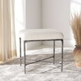 thumbnail image 1 of SAFAVIEH Couture Mandy Modern Boucle Ottoman, Ivory/Black, 1 of 11