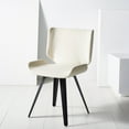 thumbnail image 1 of SAFAVIEH Couture Matty Scandinavian Velvet Solid Dining Chair, Cream, 1 of 13
