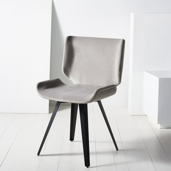 SAFAVIEH Couture Matty Scandinavian Velvet Solid Dining Chair, Grey