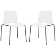 thumbnail image 1 of SAFAVIEH Couture Nellie Mid-Century PP Solid Dining Side Chair, White/Black (Set of 2), 1 of 14