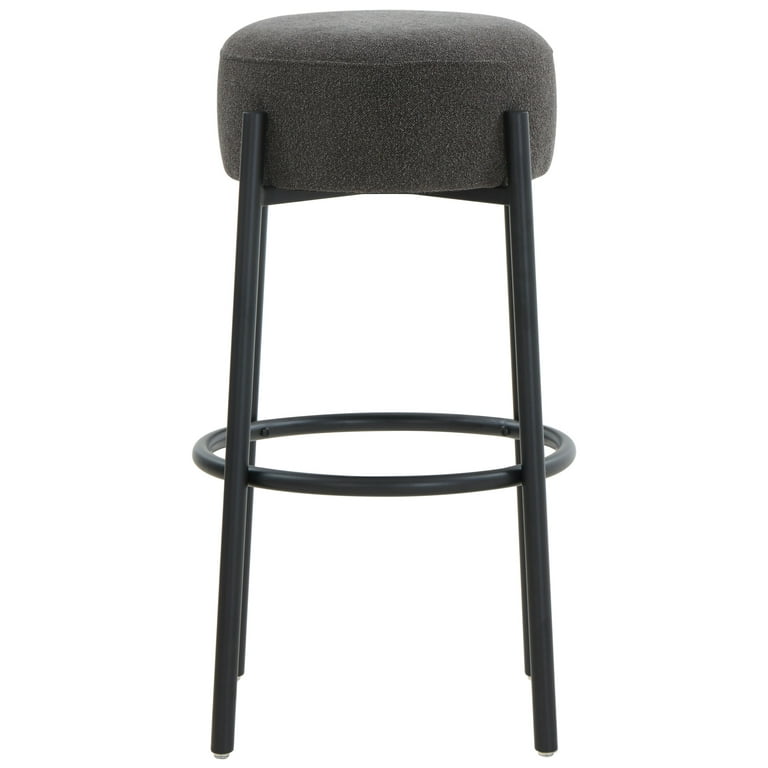 SAFAVIEH Couture Paisleigh Round Backless Bar Stool Charcoal Black Walmart