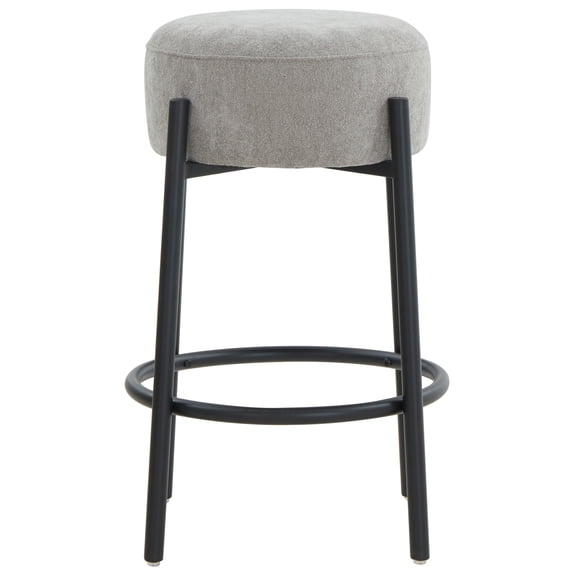 SAFAVIEH Couture Paisleigh Round Backless Counter Stool, Grey/Black