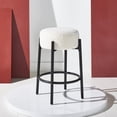 thumbnail image 1 of SAFAVIEH Couture Paisleigh Round Backless Counter Stool, Ivory/Black, 1 of 10