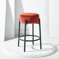 thumbnail image 1 of SAFAVIEH Couture Paisleigh Round Backless Counter Stool, Rust/Black, 1 of 10