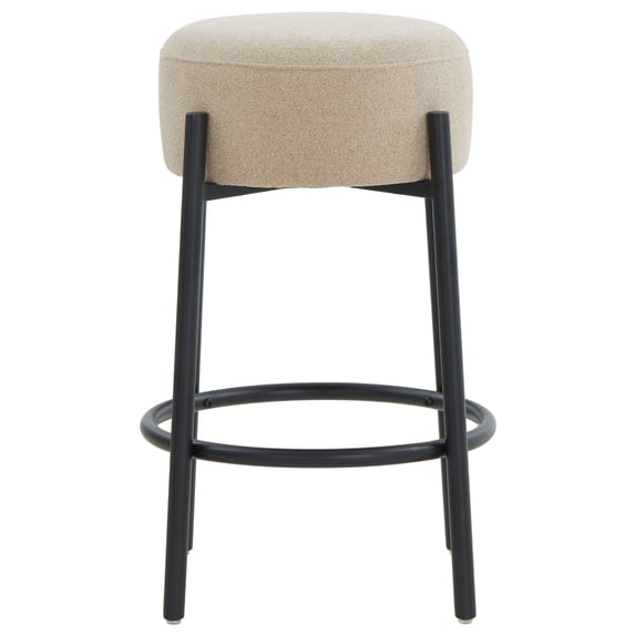 SAFAVIEH Couture Paisleigh Round Backless Counter Stool, Tan/Black