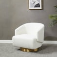 thumbnail image 1 of SAFAVIEH Couture Pollyanne Modern Boucle Solid Swivel Accent Chair, Ivory/Gold, 1 of 5