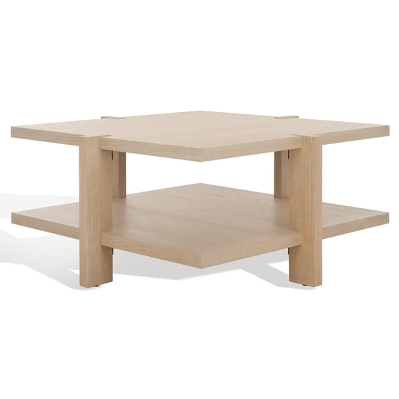 SAFAVIEH Couture Quigley Contemporary Oak Veneer Coffee Table, Weathered Grey