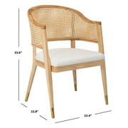 SAFAVIEH Couture Rogue Mid-Century Linen Solid Dining Chair, Natural